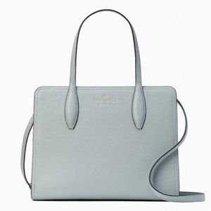 New Kate Spade Rowe Medium Top Zip Satchel in Pebble Leather Avalon Mist